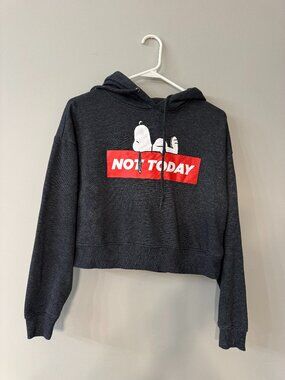 Peanuts "Not Today" Cropped Hoodie. Size Small.